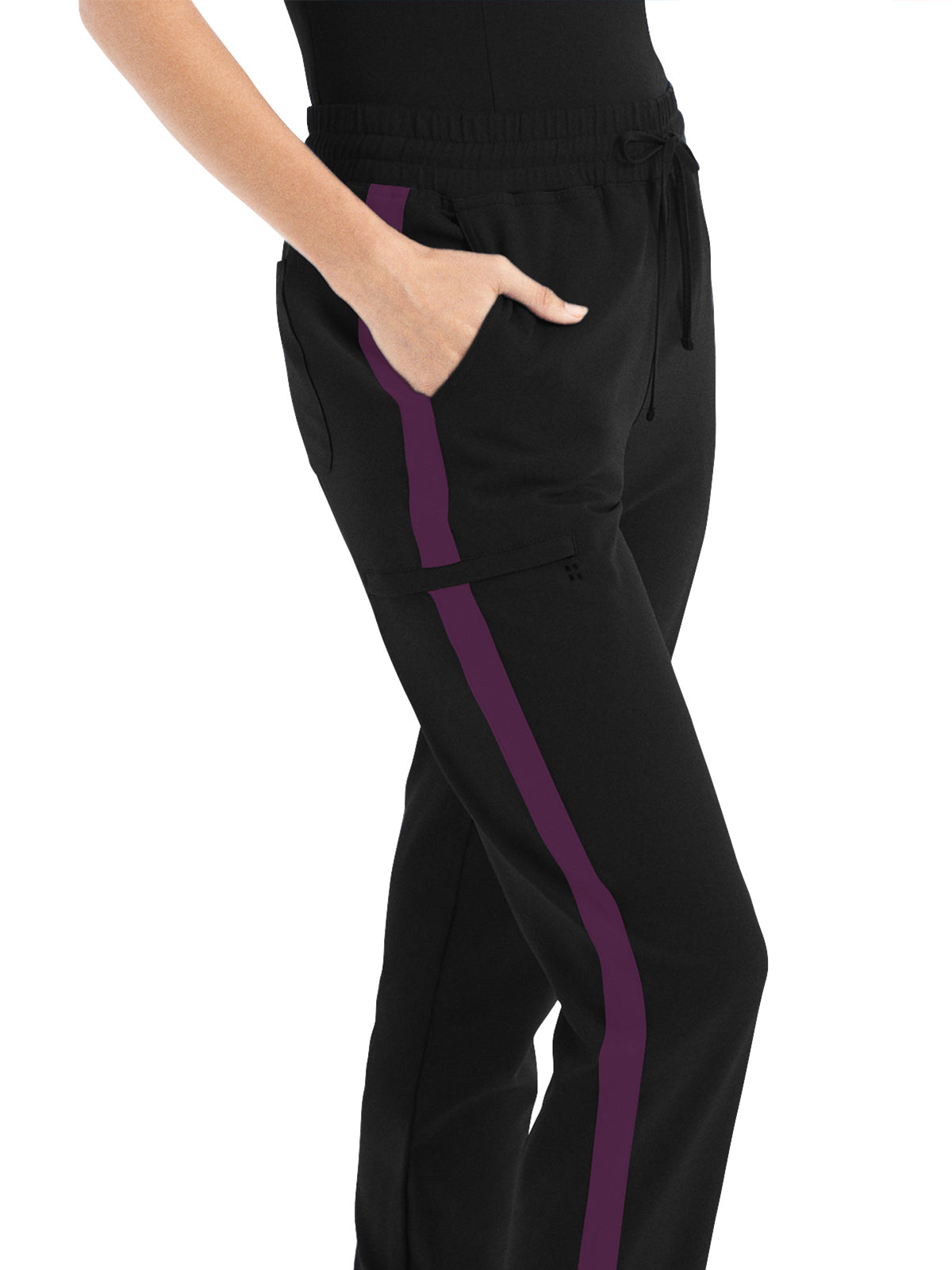 Women's 6-Pocket Hi-Low Leg Cuffs Jogger Scrub Pant