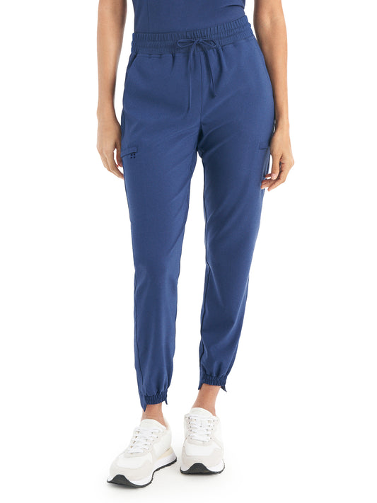 Women's 6-Pocket Hi-Low Leg Cuffs Jogger Scrub Pant