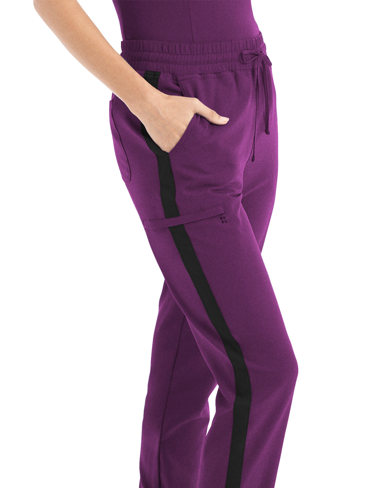 Women's 6-Pocket Hi-Low Leg Cuffs Jogger Scrub Pant