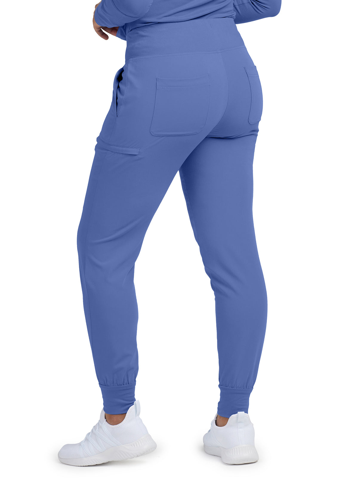 Women's 6-Pocket High-Rise Knit Elastic Waist Jogger Scrub Pant