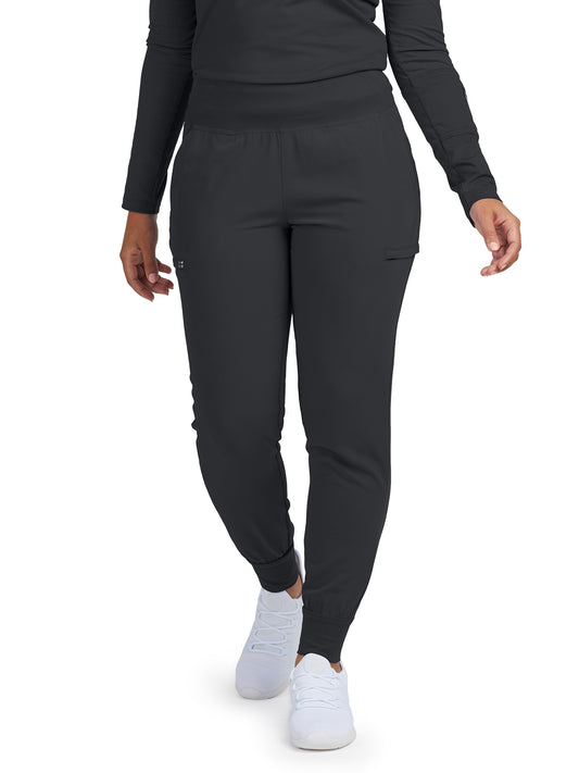 Women's 6-Pocket High-Rise Knit Elastic Waist Jogger Scrub Pant