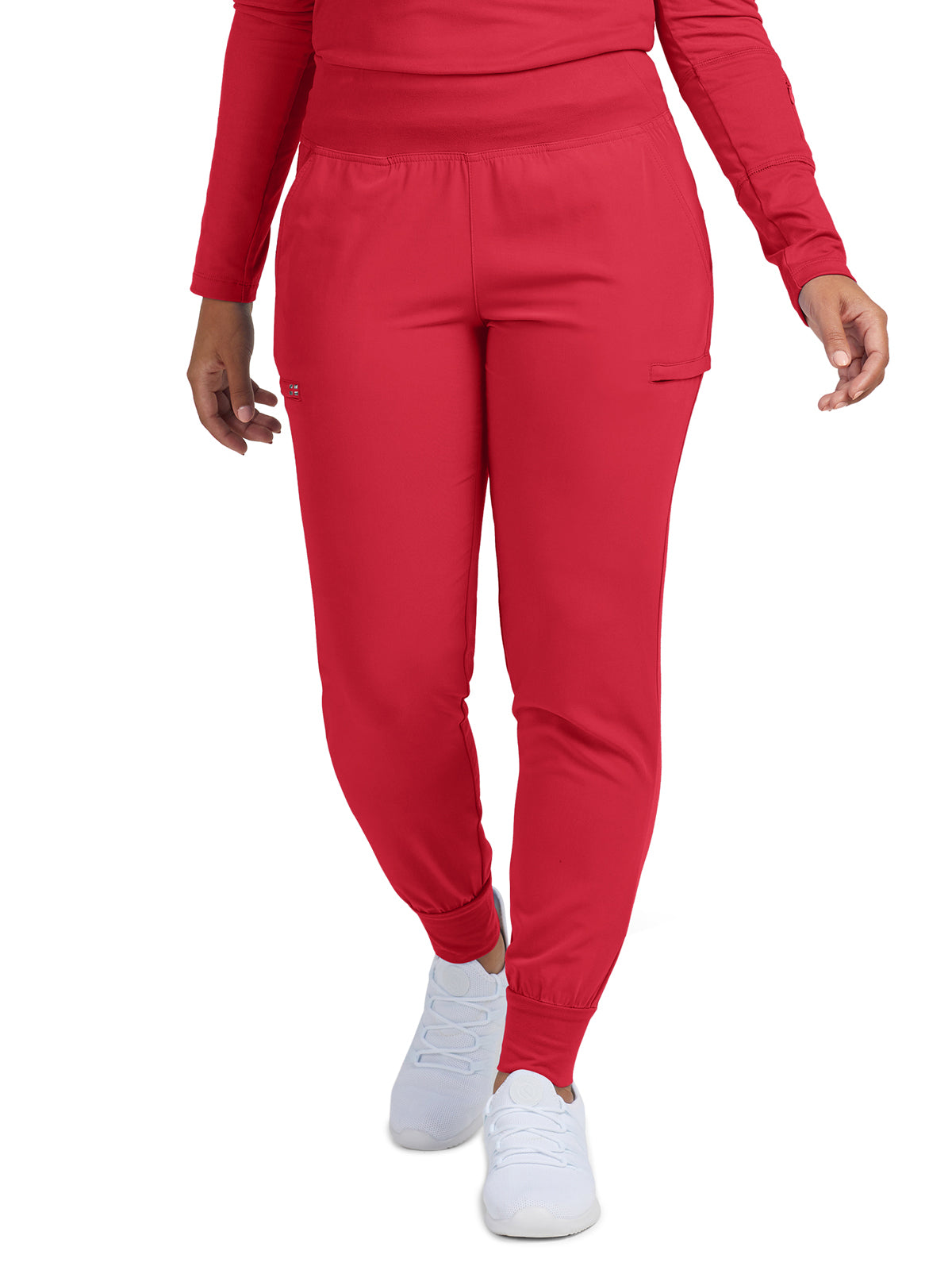 Women's 6-Pocket High-Rise Knit Elastic Waist Jogger Scrub Pant