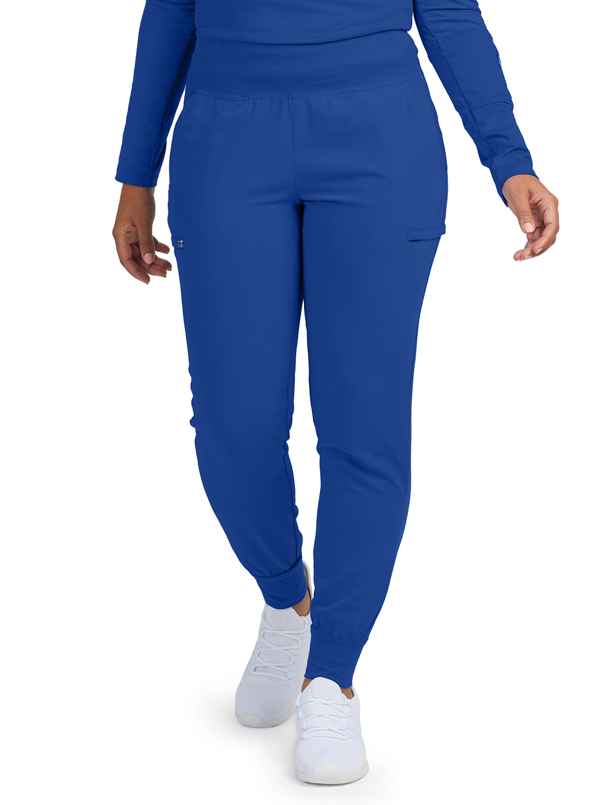 Women's 6-Pocket High-Rise Knit Elastic Waist Jogger Scrub Pant