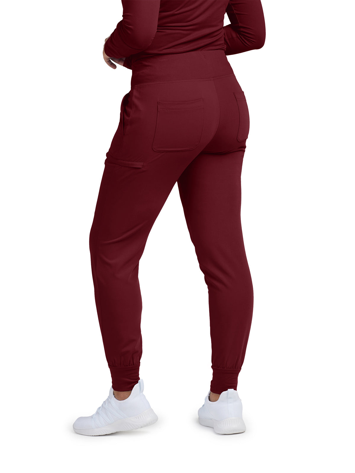 Women's 6-Pocket High-Rise Knit Elastic Waist Jogger Scrub Pant