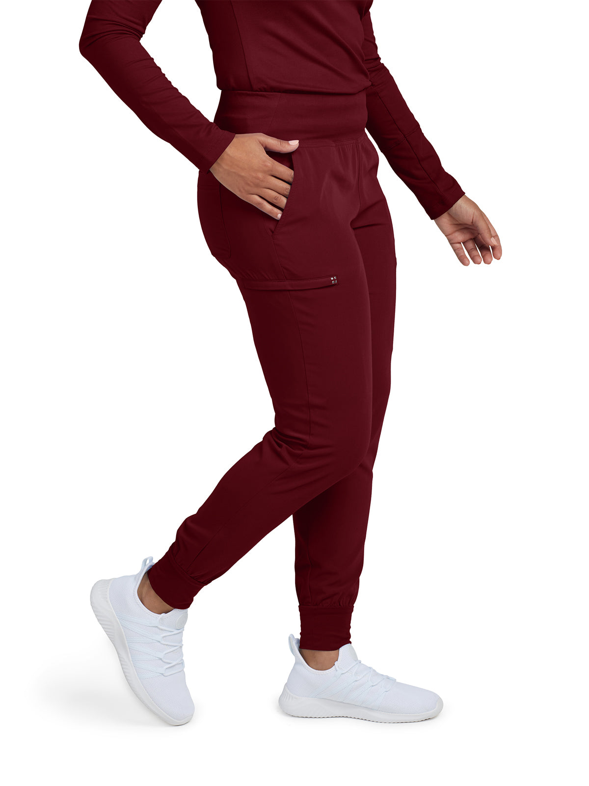 Women's 6-Pocket High-Rise Knit Elastic Waist Jogger Scrub Pant