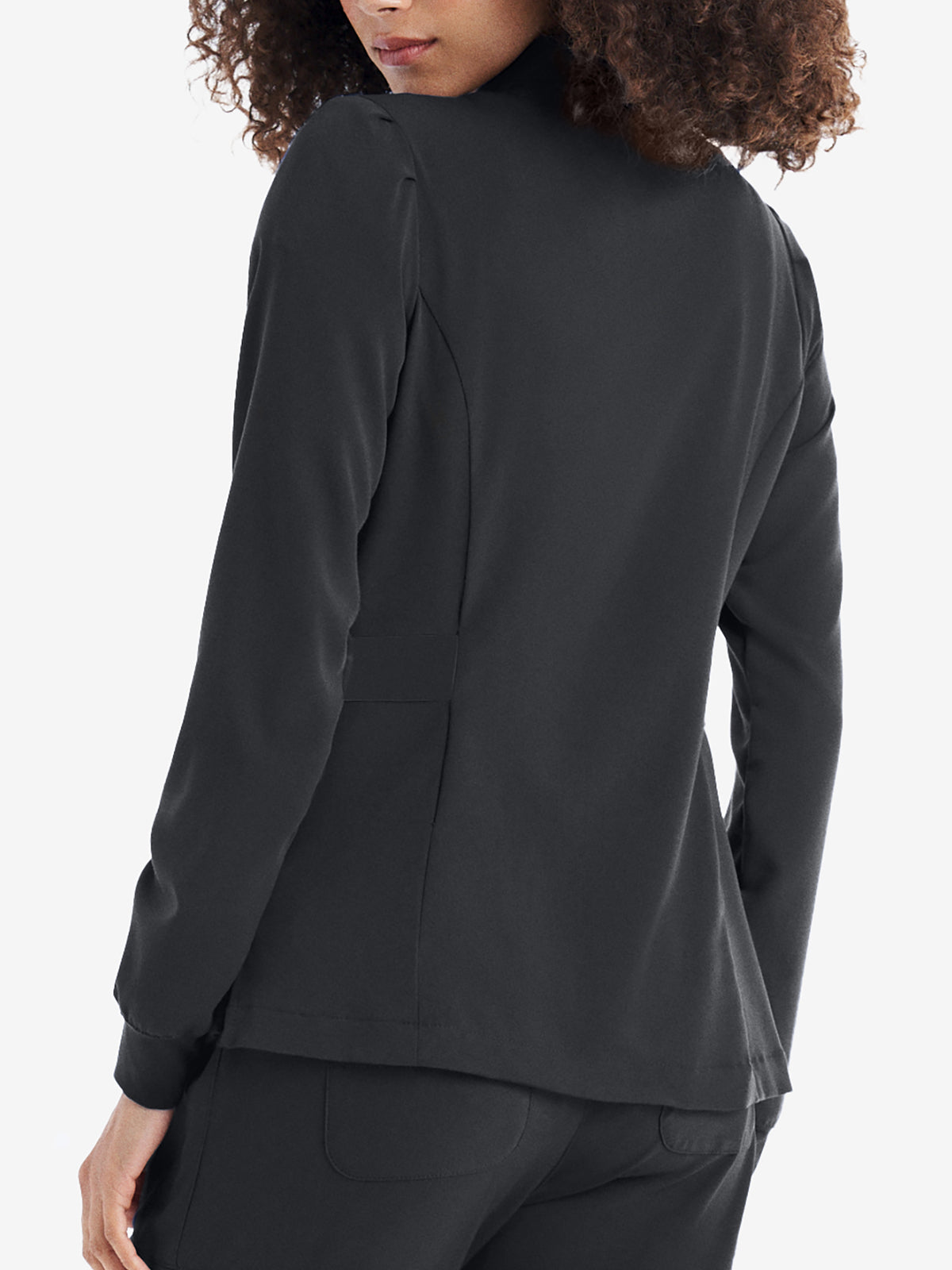 Women's 2-Pocket Mock Neck Zip-Front Scrub Jacket