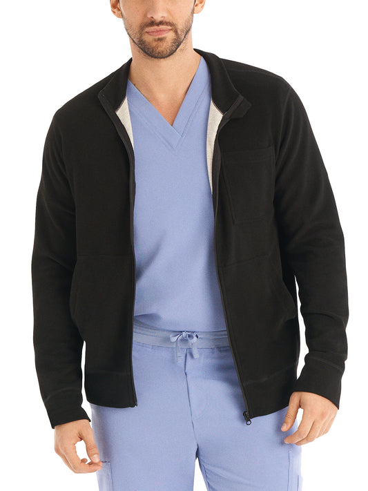 Unisex 5-Pocket Reversible Zip-Front Scrub Jacket