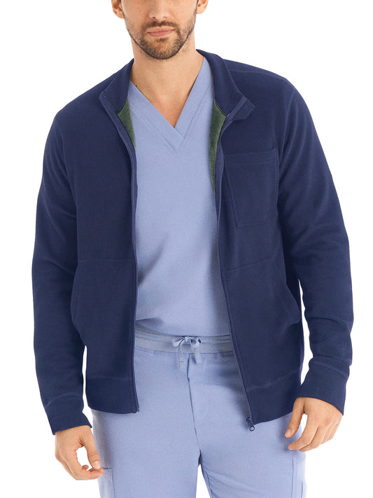 Unisex 5-Pocket Reversible Zip-Front Scrub Jacket