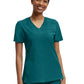 Women's Knit Collar V-Neck Scrub Top