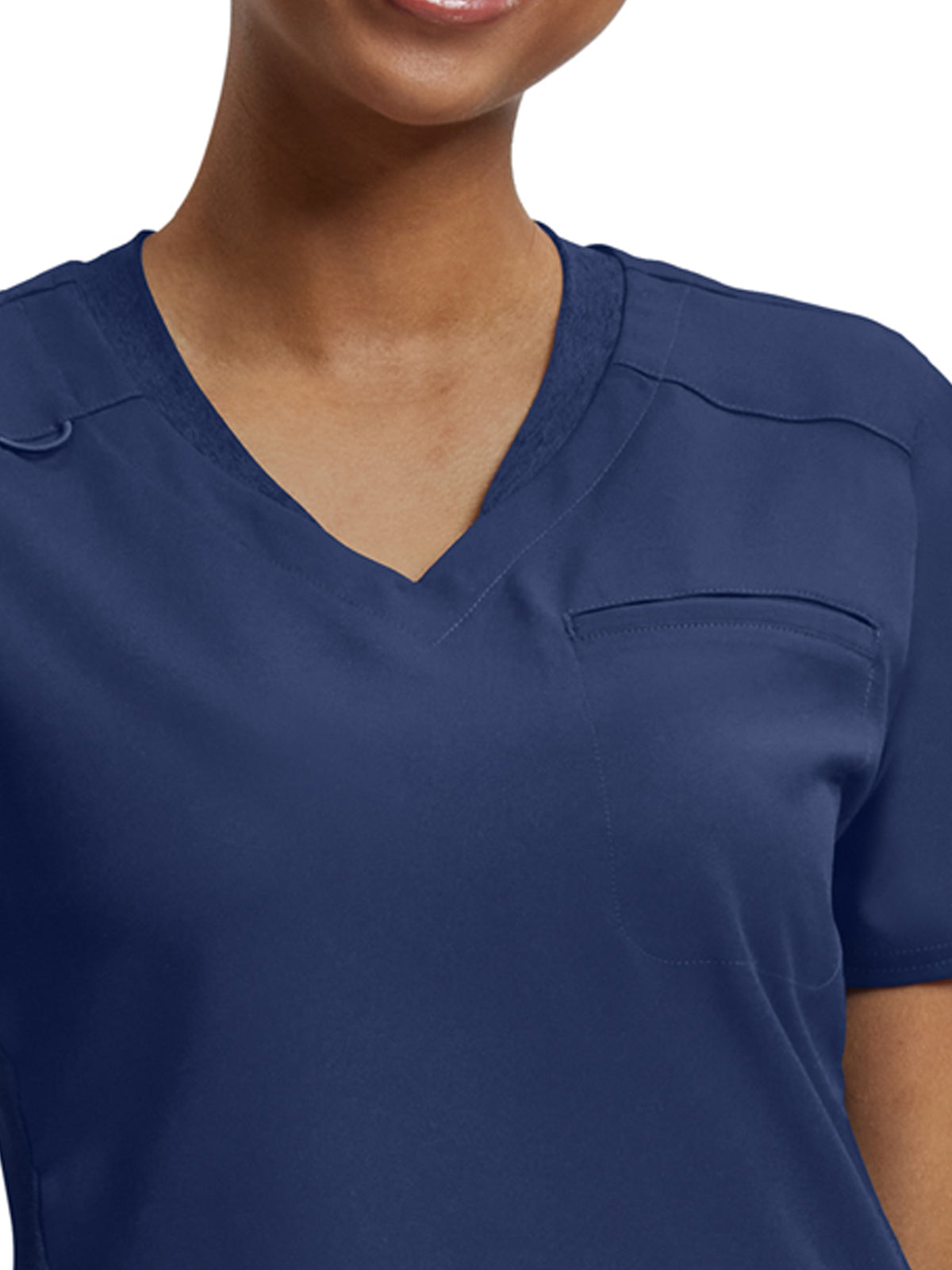 Women's Knit Collar V-Neck Scrub Top