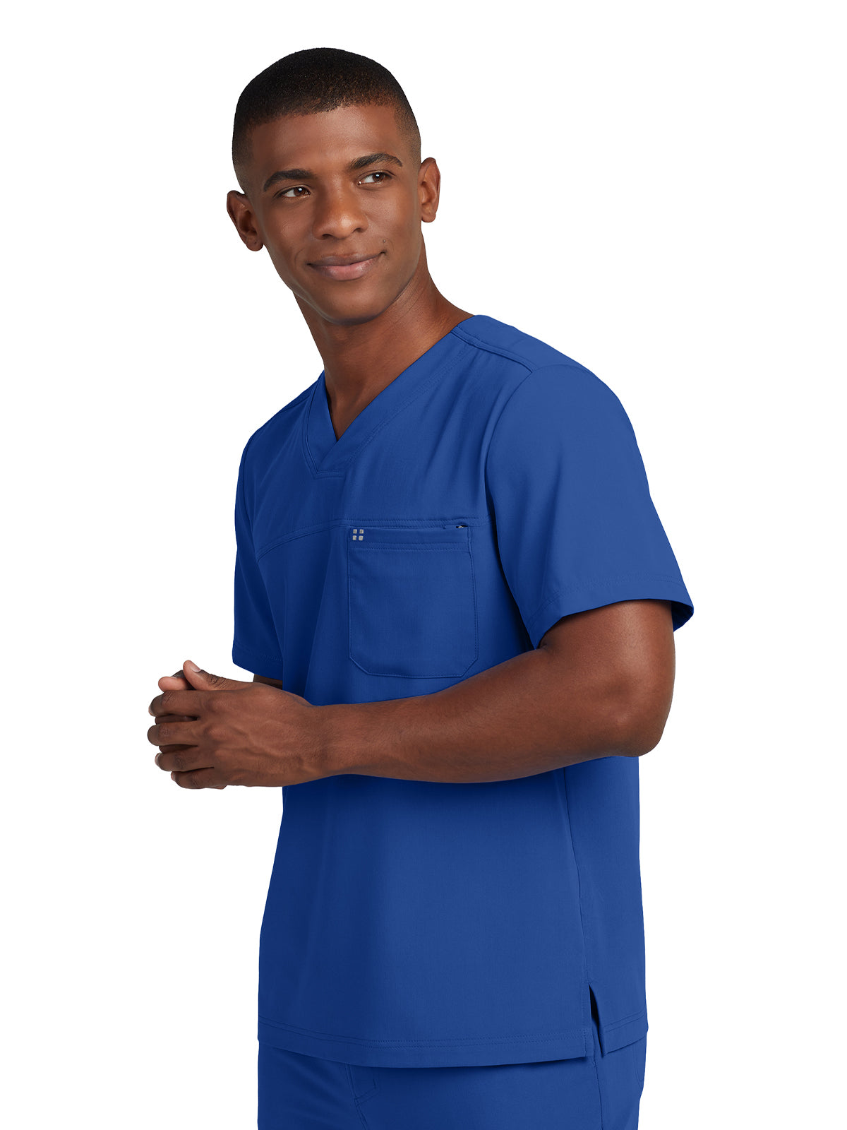 Men's 2-Pocket Fluid Resistant V-Neck Scrub Top