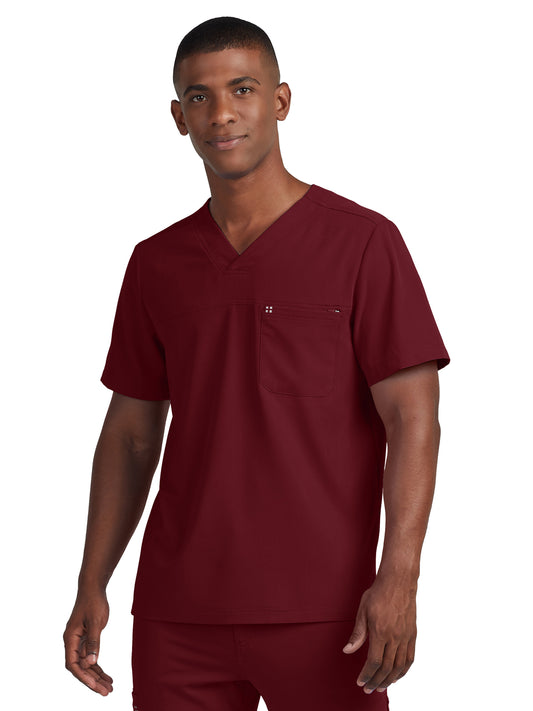 Men's 2-Pocket Fluid Resistant V-Neck Scrub Top