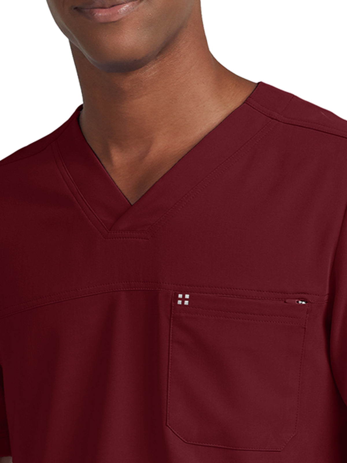 Men's 2-Pocket Fluid Resistant V-Neck Scrub Top