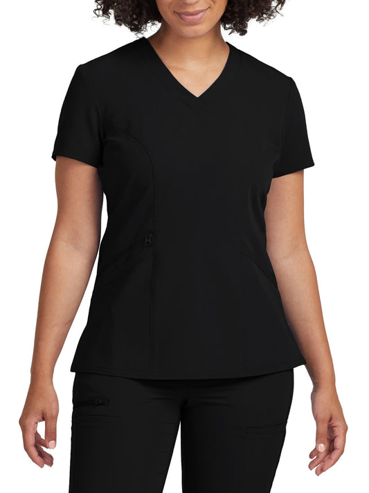 Women's 3-Pocket Princess Seams V-Neck Scrub Top