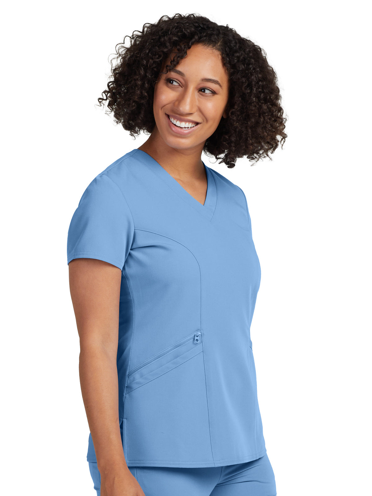 Women's 3-Pocket Princess Seams V-Neck Scrub Top