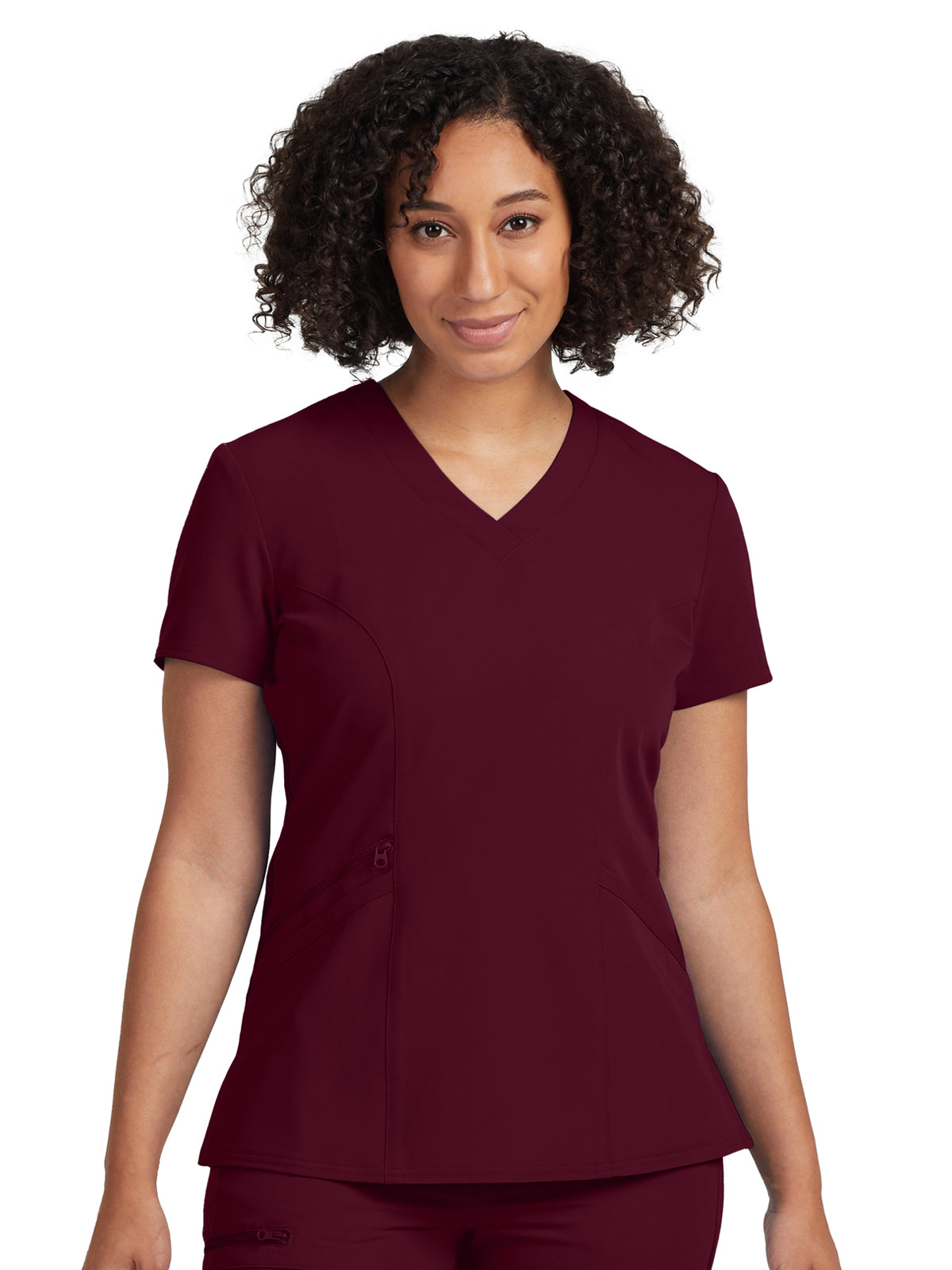 Women's 3-Pocket Princess Seams V-Neck Scrub Top