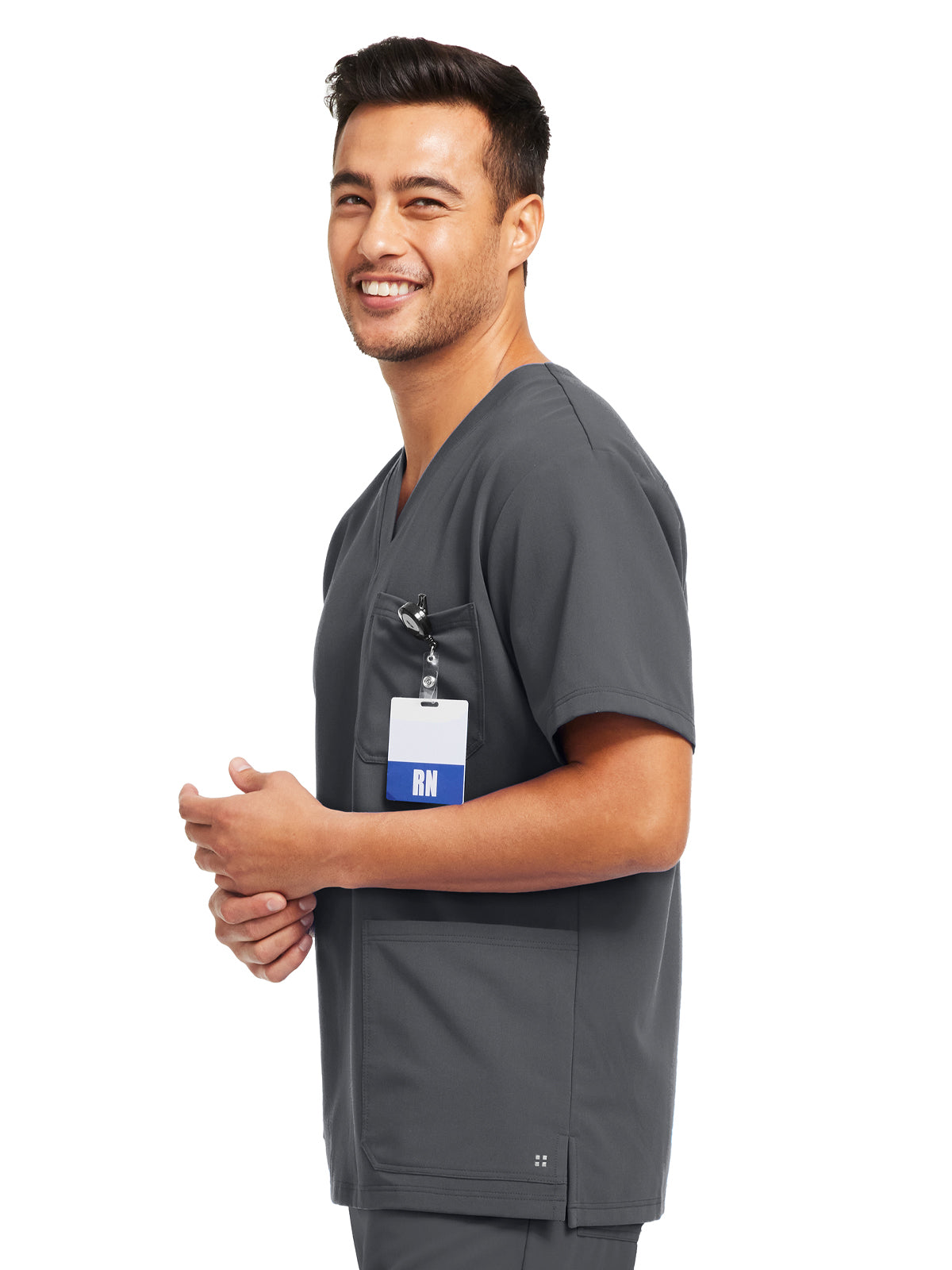 Men's 3-Pocket V-Neck Scrub Top