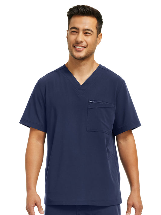 Men's 4-Pocket V-Neck Scrub Top