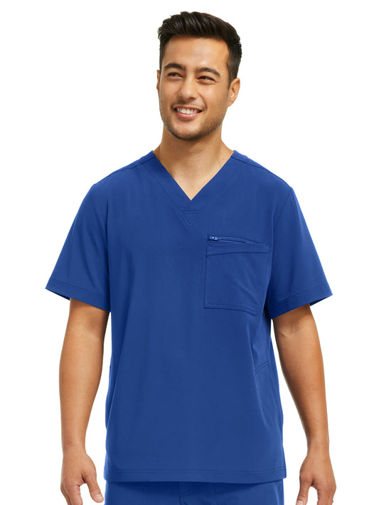 Men's 4-Pocket V-Neck Scrub Top