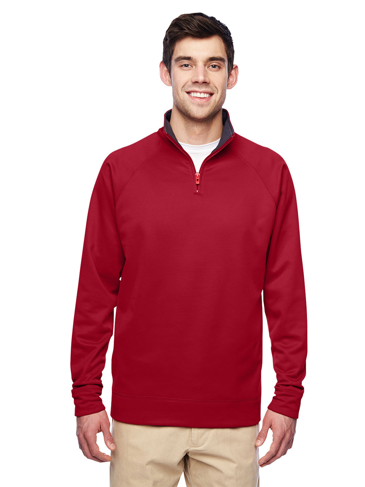Adult Quarter-Zip Cadet Collar Sweatshirt