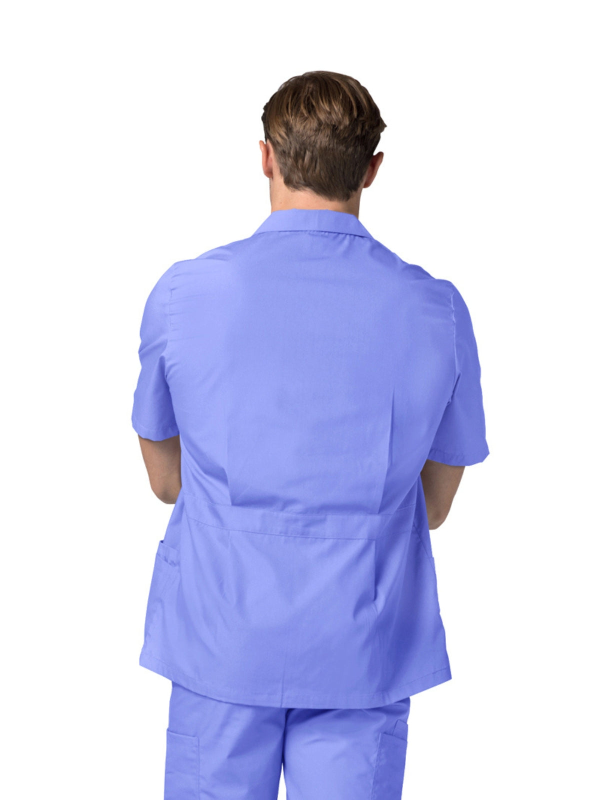 Men's Zippered Short Sleeve Scrub Jacket