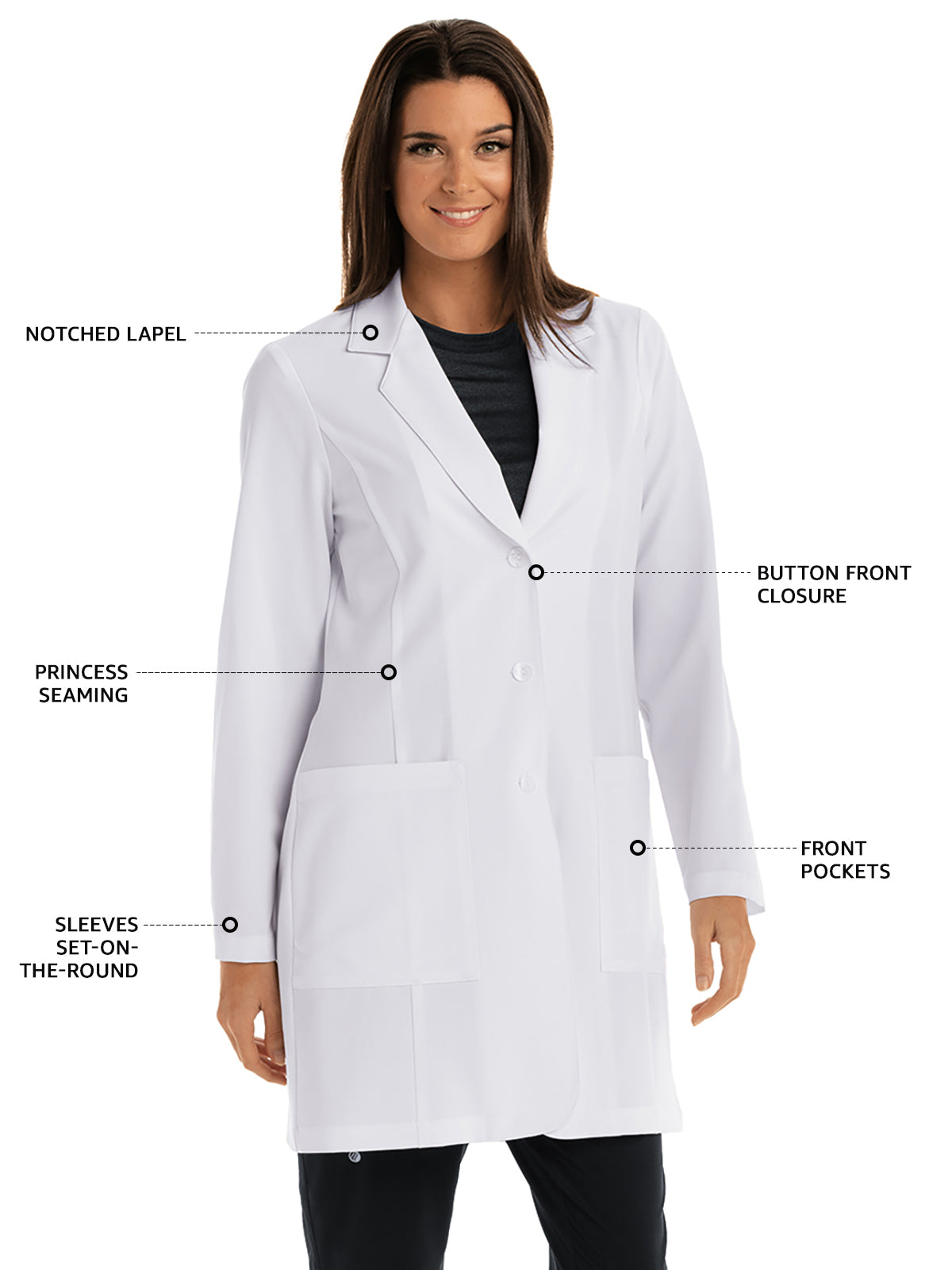 Women's Two-Pocket Princess Seam 35" Morgan Lab Coat