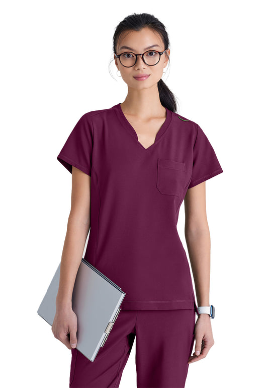 Women's Banded-V-Neck Sway Tuck-In Scrub Top