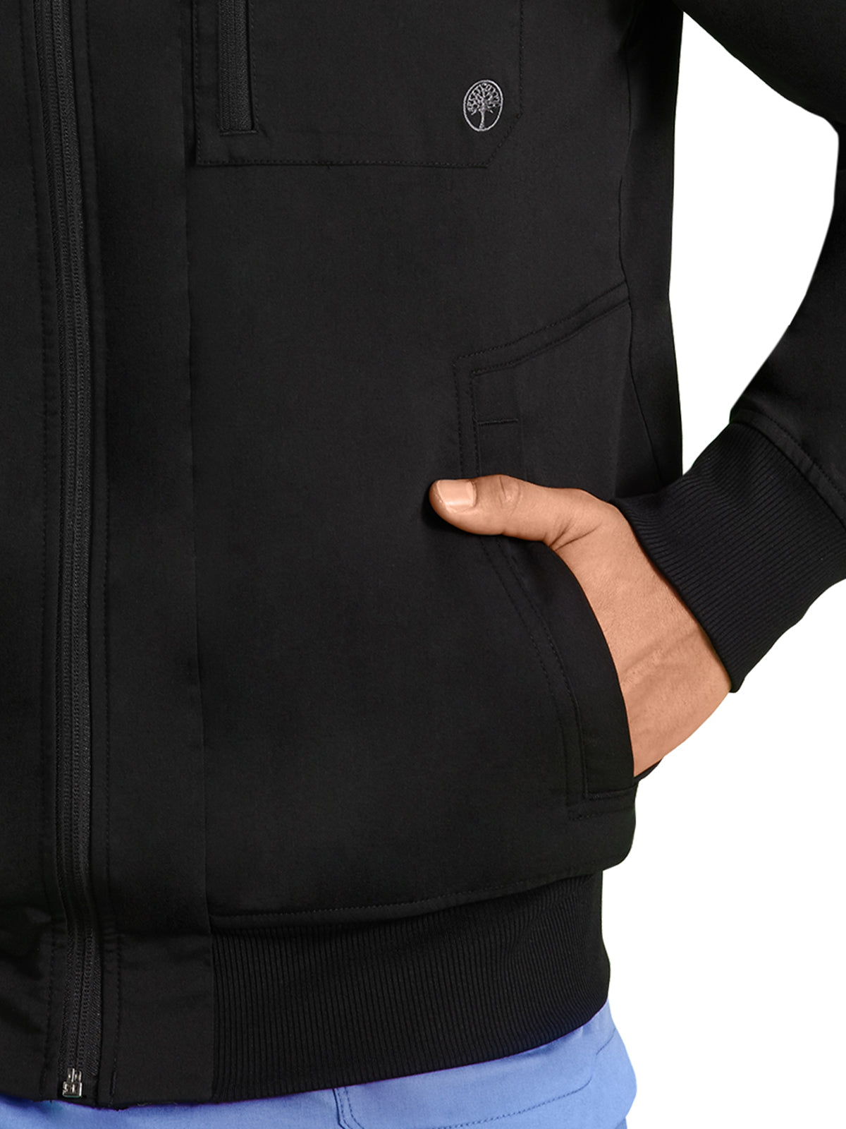 Men's Rib-Knit Scrub Jacket
