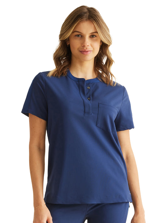 Women's 1-Pocket Mandarin Collar Scrub Top