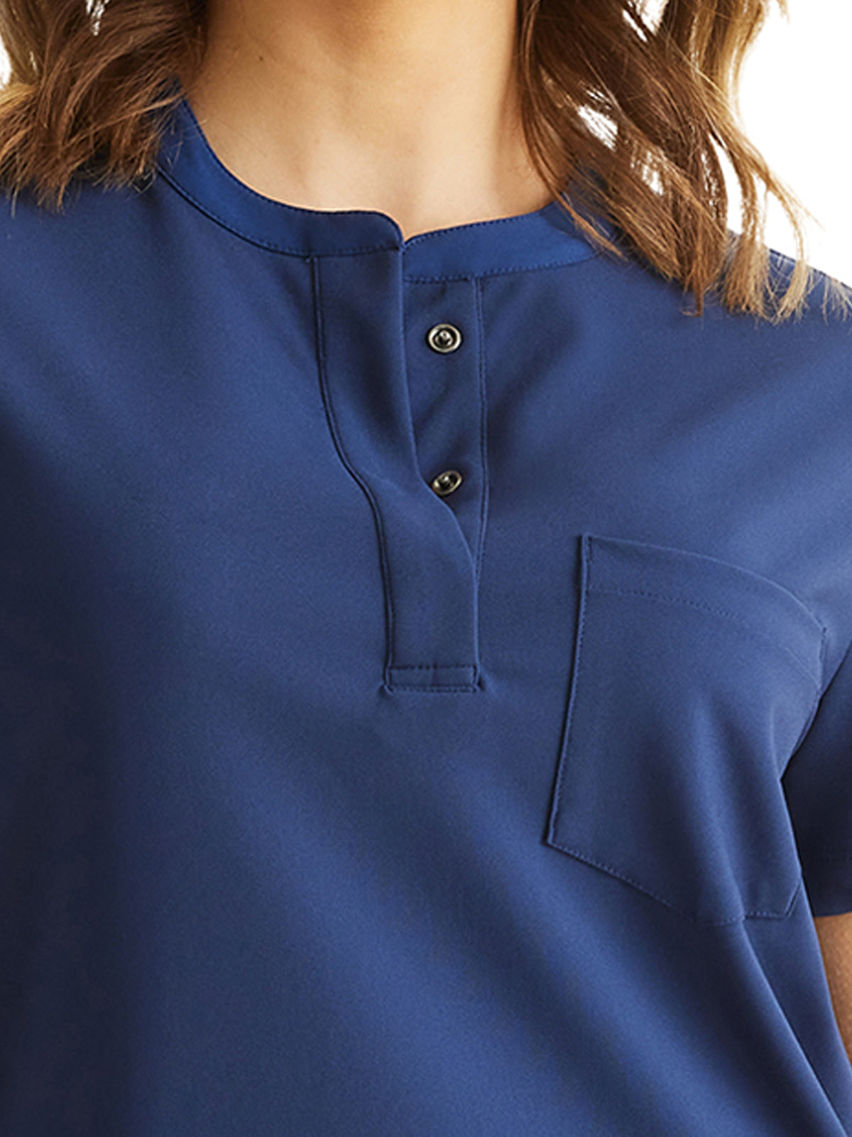 Women's 1-Pocket Mandarin Collar Scrub Top