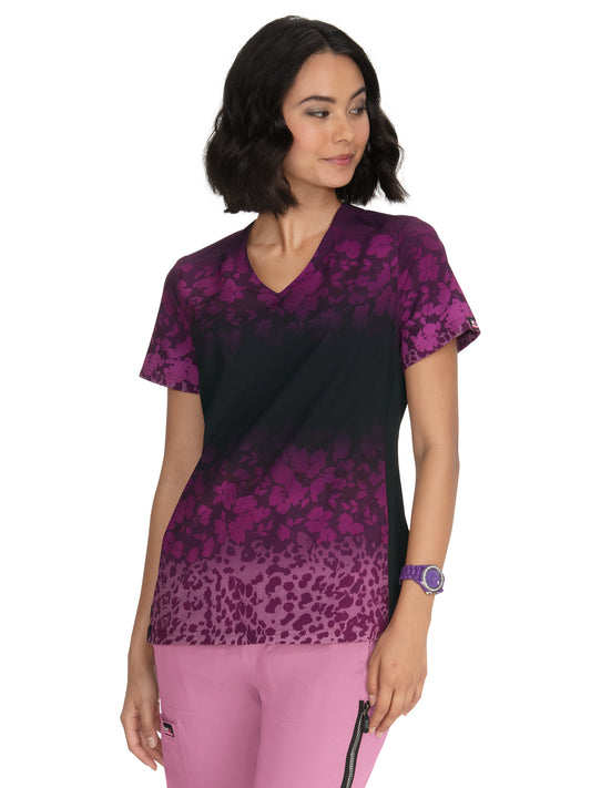 Women's Printed Ombre V-Neck Top