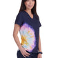 Women's Tie Dye V-Neck Stretch Lani Scrub Top