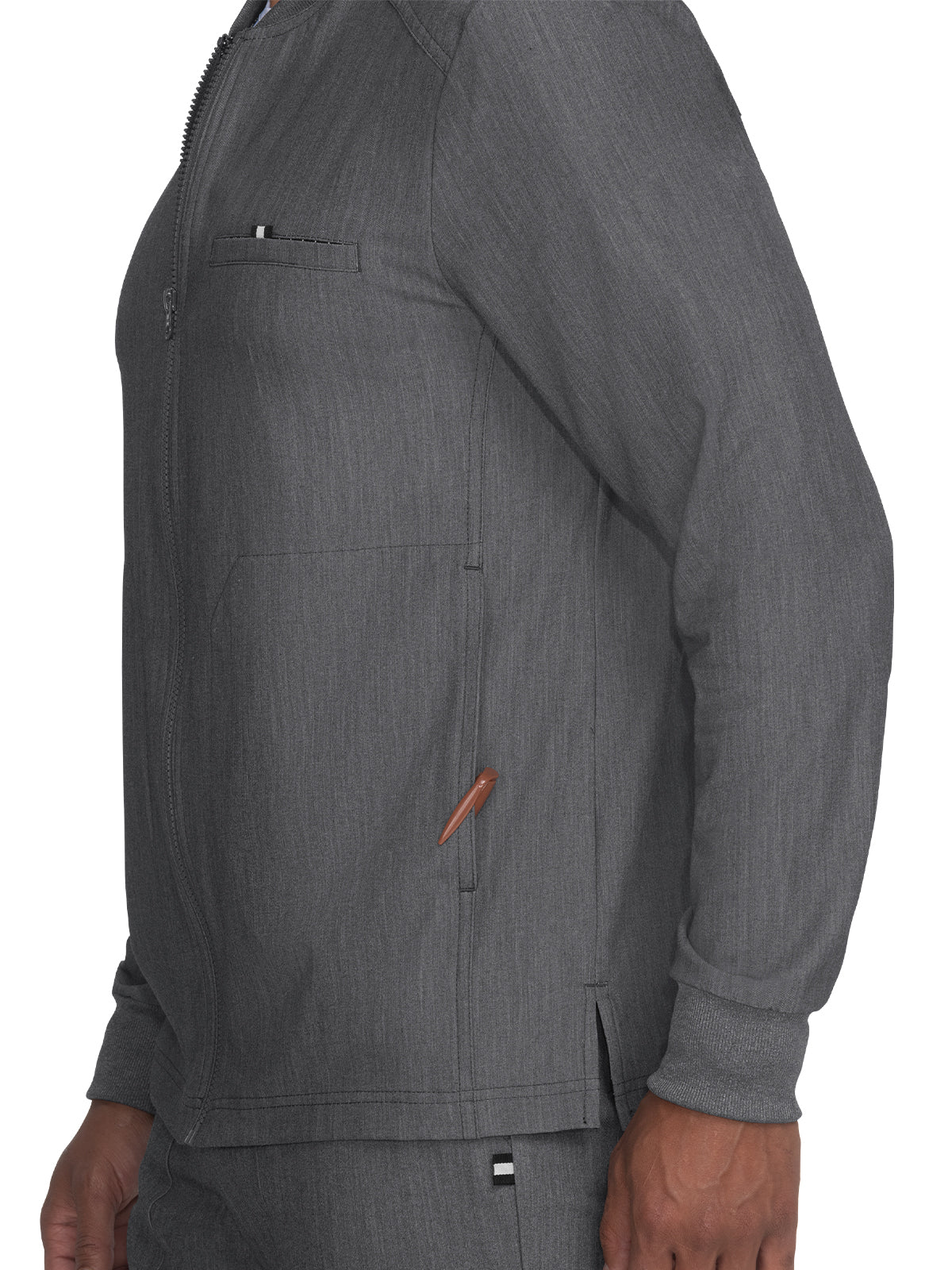 Men's Zipper Front Scrub Jacket
