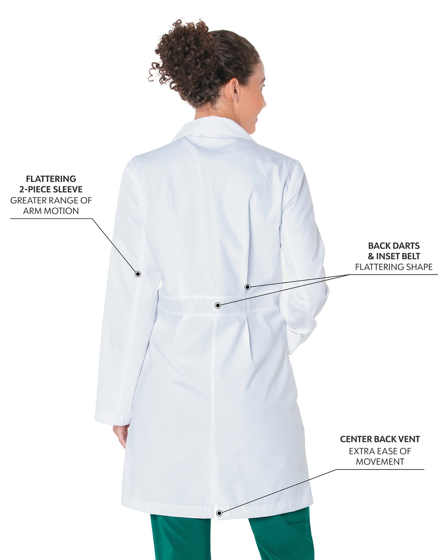 Women's Five-Pocket 36.5" Full-Length Tablet Lab Coat