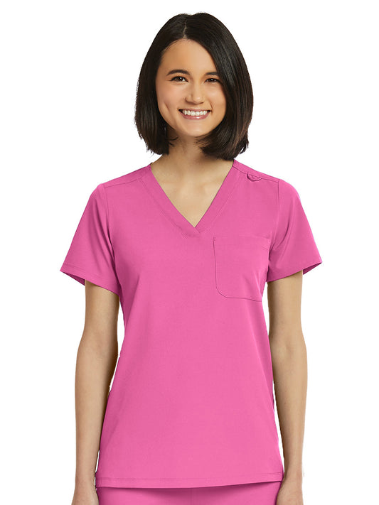 Women's Fitted One-Pocket V-Neck Scrub Top
