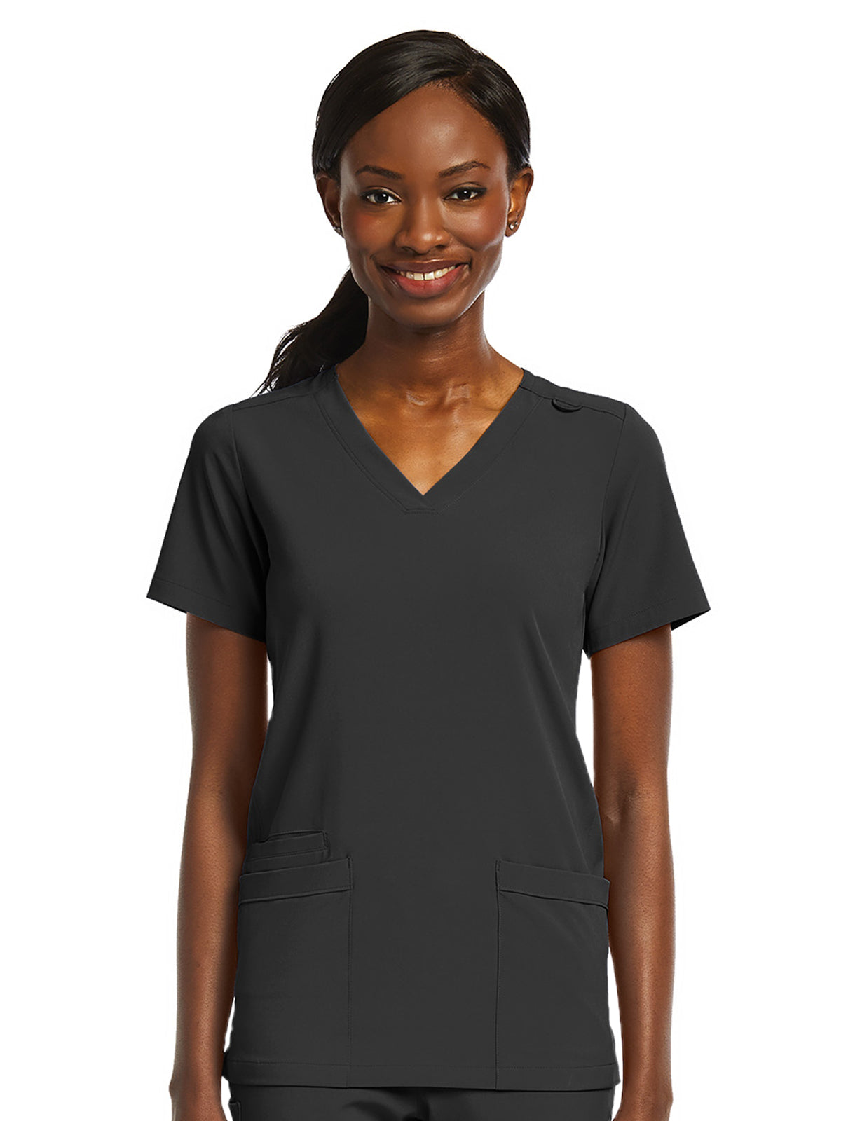 Women's Fitted Two-Pocket V-Neck Scrub Top