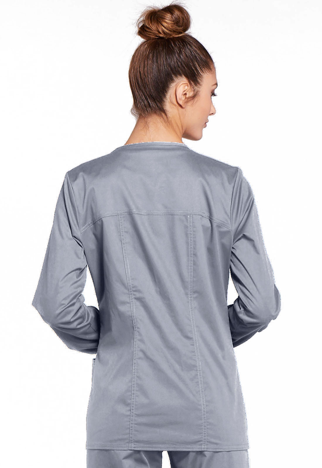 Women's 3-Pocket Zip Front Scrub Jacket