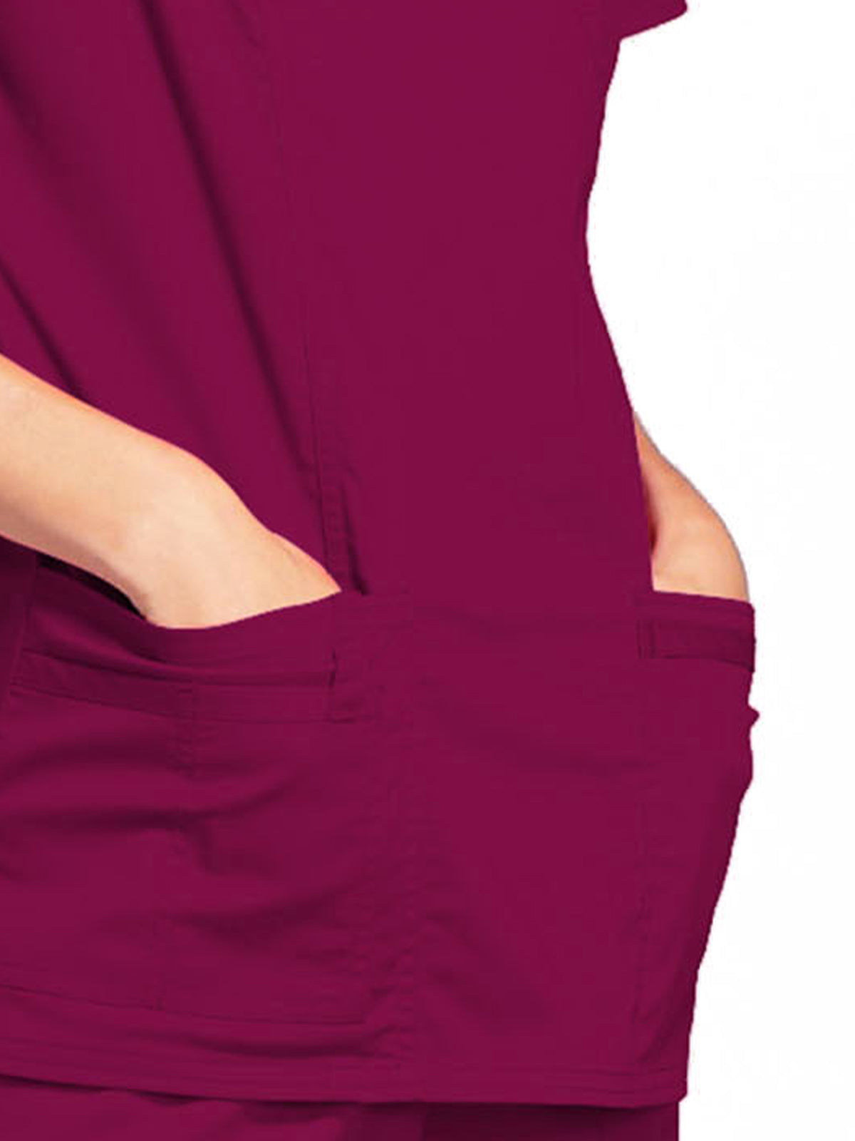 Women's 3-Pocket Mock Wrap Scrub Top