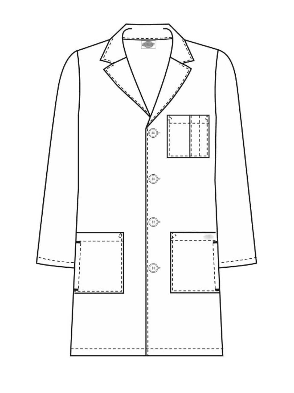 Unisex Three-Pocket 37" Full-Length Lab Coat