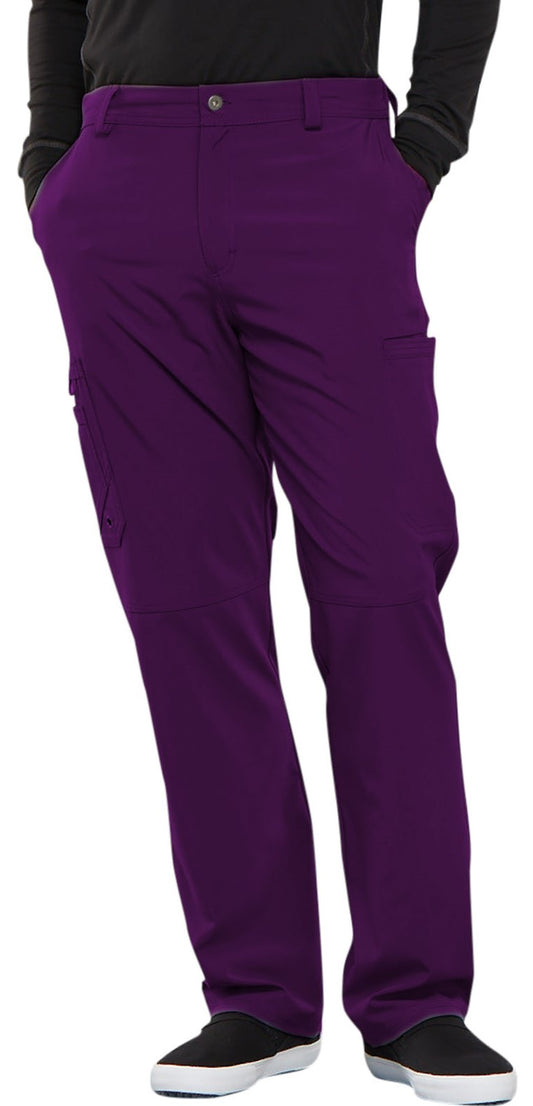 Men's Zip Fly Button Closure Tapered Leg Pant