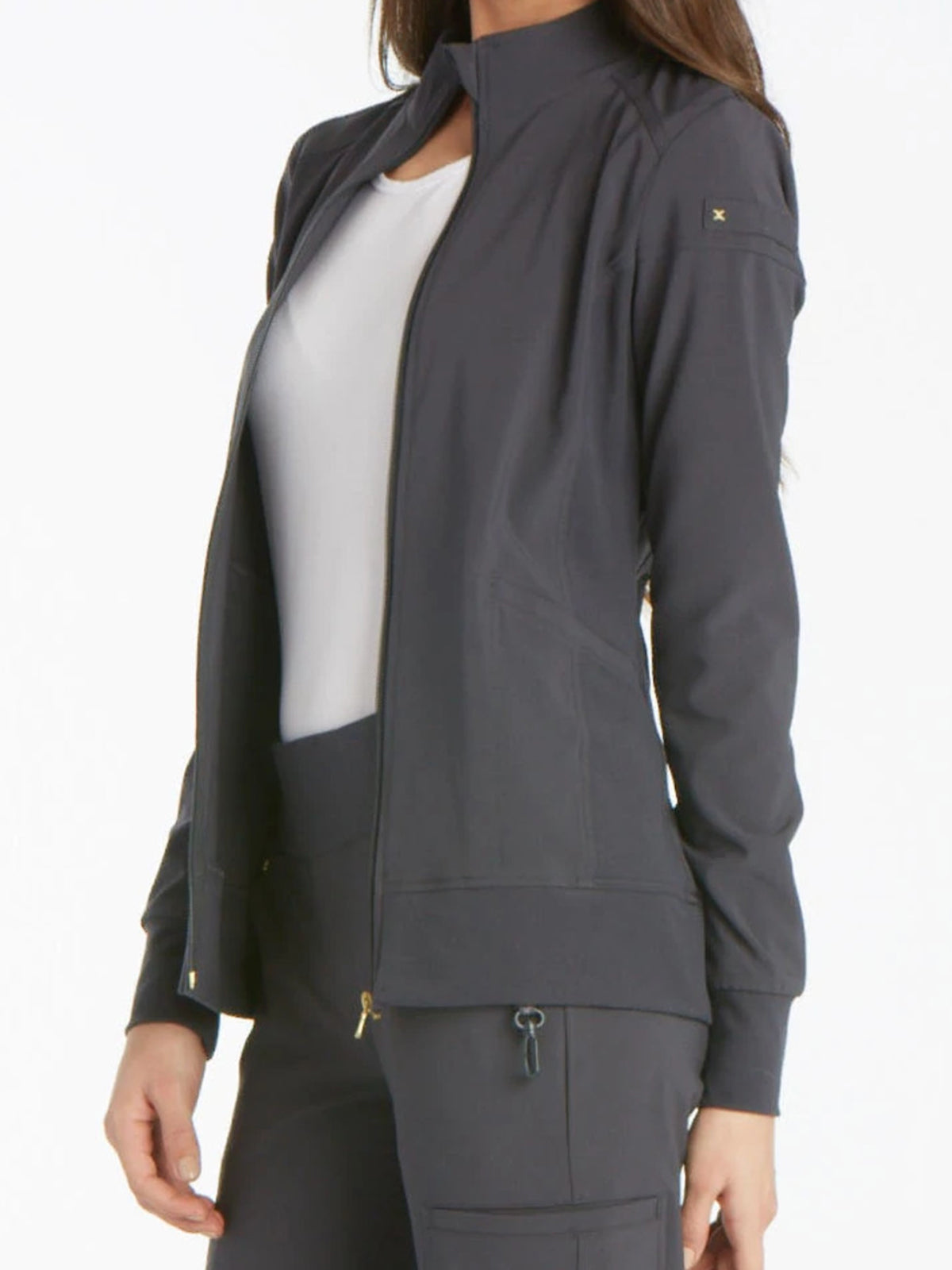 Women's 2 Pocket Zip Front Scrub Jacket
