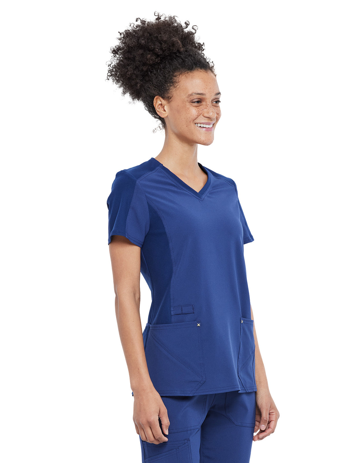 Women's 4-Pocket nitted V-Neck Scrub Top