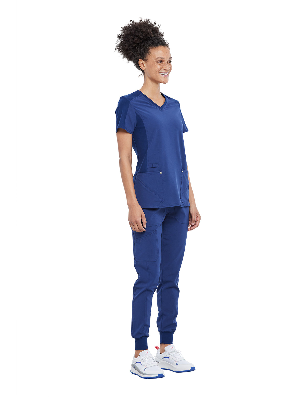 Women's 4-Pocket nitted V-Neck Scrub Top