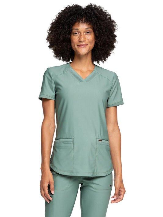 Women's Curved Hemline V-Neck Scrub Top