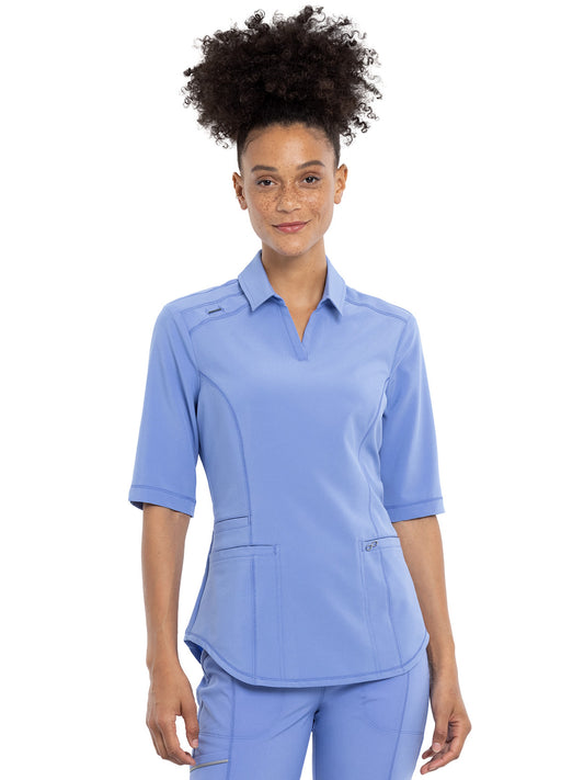 Women's Elbow Length Sleeved 3 Pocket Polo Shirt