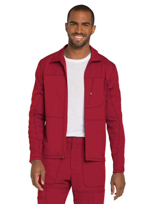 Men's 3-Pocket Zip Front Scrub Jacket