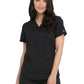 Women's V-Neck Top With Rib Knit Panels