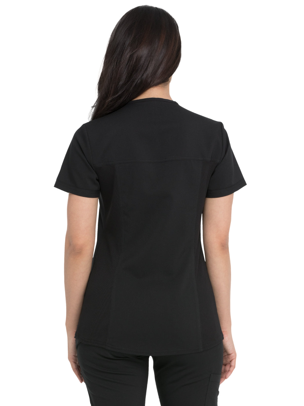 Women's V-Neck Top With Rib Knit Panels