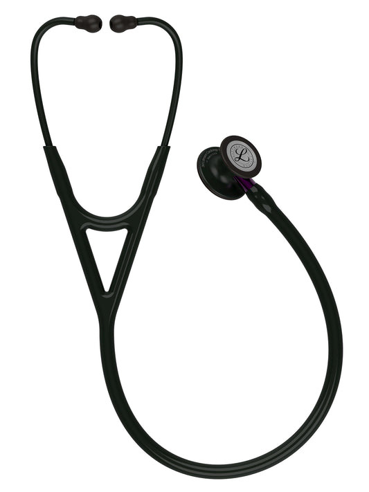 Cardiology IV™ Diagnostic Stethoscope - All Black with Violet Stem