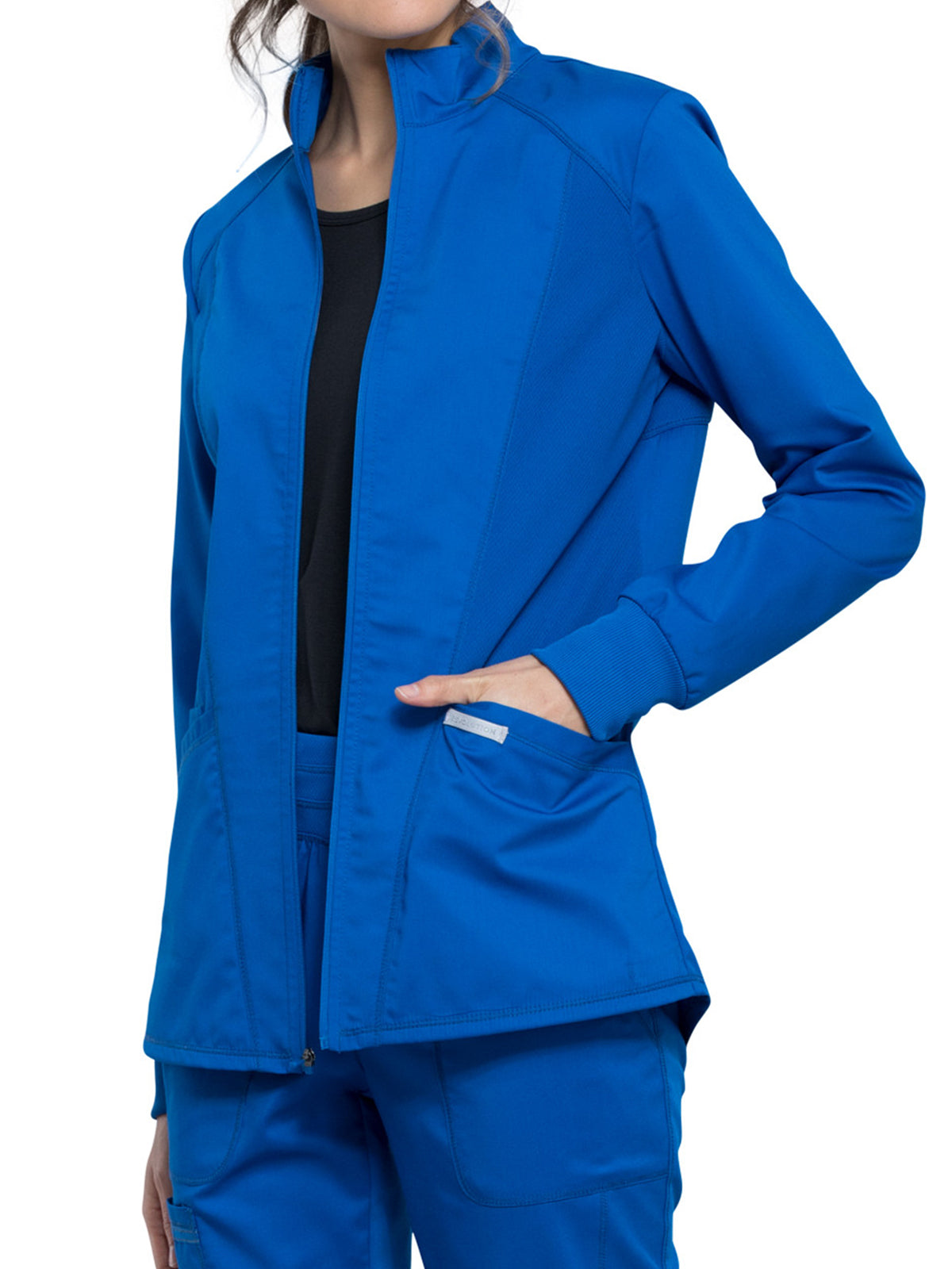 Women's 2-Pocket Zip Front Scrub Jacket